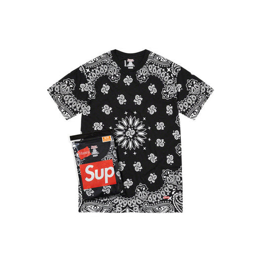 Supreme Hanes Bandana-T-Shirt ohne Etikett